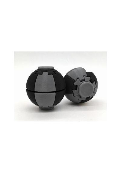 Alvera Press Küresi 3d Baskı Dönüşen Mekanik Fidget Stres Oyuncağı-gri-siyah