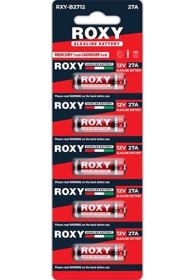 Roxy Rxy-b2712 İnce 12 Volt Alkalin 27a Alarm Pil 5'li Paket