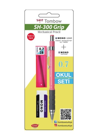 Tombow Sh 300 Grip Versatil Okul Seti Açık Pembe Gr81