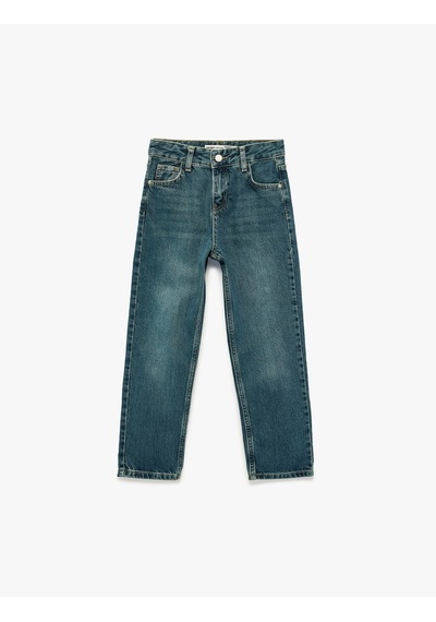 Koton Pamuklu Düğmeli Straight Fit Denim Pantolon İndigo Stone 6skb40048td İndigo - Taş Koton Pamuklu Düğmeli Straight Fit Denim Pantolon İndigo Stone 6skb40048td İndigo - Taş