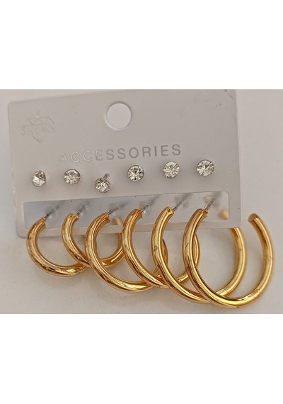 Çoklu Gold Ve Taşlı Küpe çok renkli
