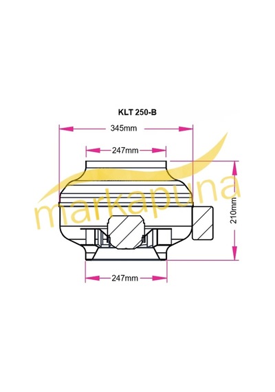 Fanex LKT 250-B Metal 25 cm 1150 m³/h Debi Yuvarlak Kanal Fanı