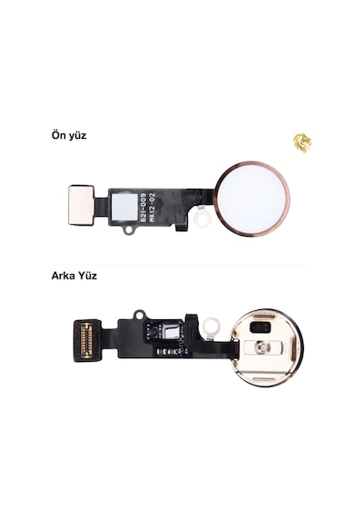 Apple iPhone Uyumlu 7 Plus Home Tuşu - Pembe / Rose Gold Orta Tuş Butonu Parmak İzi Butonu Açma-kapama Butonu Açm