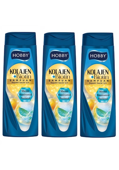Hobby Şampuan Kolajen Mentol Kepekli Saç 480 Ml X 3 Adet
