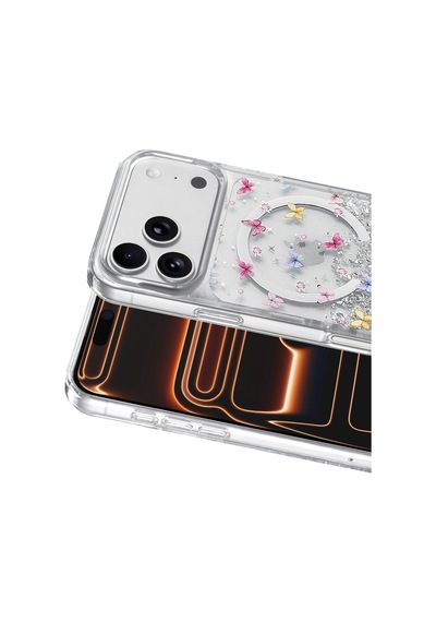 Onegif Apple Uyumlu iPhone 17 Pro Misk Simli Magsafe Kapak - Desen 4