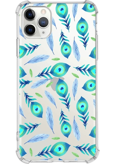 Prinrify Apple Uyumlu iPhone 11 Pro Max Nazar Boncuğu 3 Baskılı Şeffaf Köşe Korumalı Antişok Kılıf