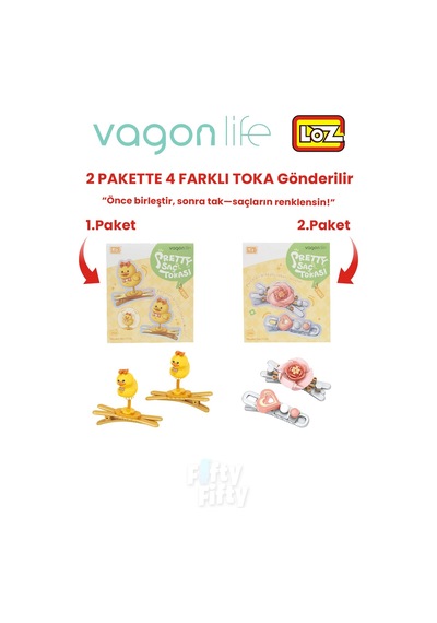4'lü Saç Toka Seti Önce Birleştir,sonra Tak 2 Paket 4 Adet Gönderilir Yapı Toka Seti Ff 7110-7123