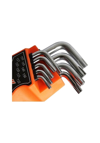 Qtools 9 Parça Çelik Kısa Alyan Takımı Tork Anahtarı Seti Yıldız Uçlu