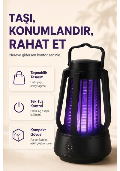 Elektrikli Sinek Öldürücü Mor Işıklı Taşınabilir Haşere Kovucu Lamba Cihazı