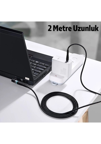 Baseus Zinc Manyetik Type-c To Dc Round 79x55mm Lenovo Laptop Şarj Kablosu 100w 2m- 5775