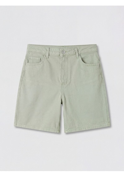 Lcwaıkıkı Classic Yeşil Yüksek Bel Bermuda Fit Kadın Jean Şort