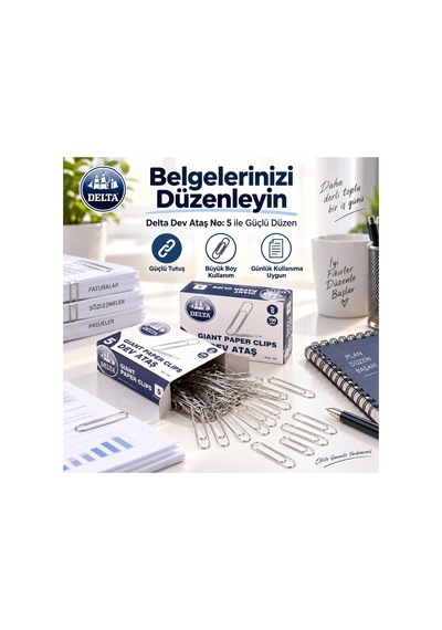 Dev Ataş No:5 Metal Büyük Boy Evrak Ataşı
