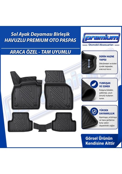 Vw Polo Paspas Araca Özel 2021 Sonrası Derin Havuzlu Premium Oto Paspas