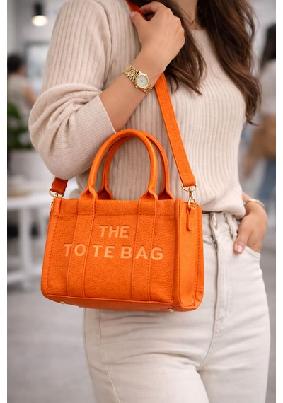 Alyora Premium Turuncu Tote Bag Şık & Günlük Kullanım Omuz Çantası