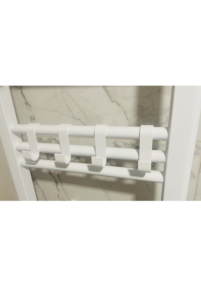 Havlupan Askı Bornoz, Havlu, Kıyafet Askısı-havlupan Duşa Kabin Askı Aparatı 4 Adet Beyaz Diğer
