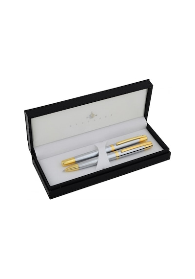 Steelpen Serra 800-4 Tükenmez + Dolma Kalem Krom Altın Diğer