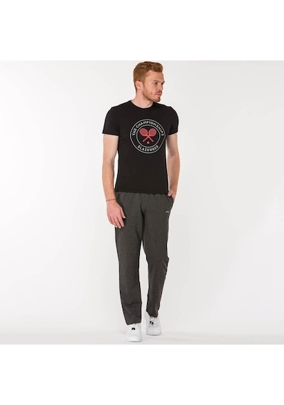 Slazenger  OTEKS Erkek Cepli Koyu Gri Eşofman  Altı