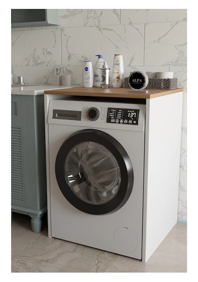 Modern Çamaşır Makinesi Kaplama Dolabı Tezgah Koruyucu Çok Amaçlı Banyo Düzenleyici Atlantik Çam - Beyaz Modern Çamaşır Makinesi Kaplama Dolabı Tezgah Koruyucu Çok Amaçlı Banyo Düzenleyici Atlantik Çam - Beyaz