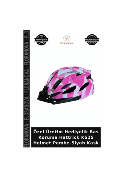 Özel Üretim Hediyelik Bas Koruma Hattrick Ks25 Helmet Pembe-siyah Kask Pembe - Siyah