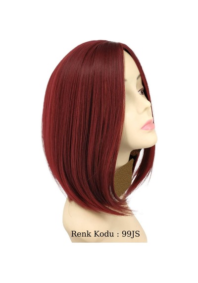 Küt Model Fiber Sentetik Peruk Kızıl No-99JS