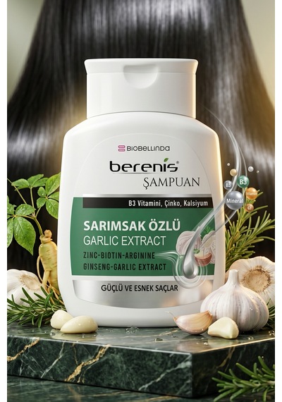 Berenis Sarımsak Özlü Şampuan 290 Ml Daha Güçlü Saçlar İçin 2'li Set Kuru