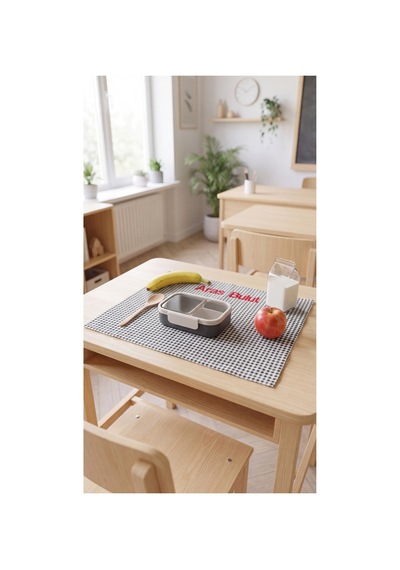 Kişiye Özel İsim Nakışlı Beslenme Örtüsü 45x35 Cm Leke Tutmaz Kumaş - 907534929