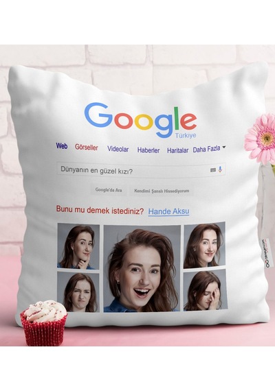 Kişiye Özel Google Fotoğraflı Dünyanın En Güzel Kızı Yastık-1