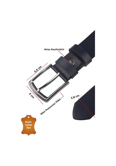 Deepsea Erkek Lacivert Düz Sade Suni Deri Kemer Günlük & Spor Kemer 2602658 Lacivert