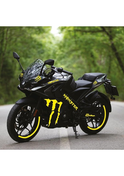 Bajaj Rs200 Monster Tek Renk Motosiklet Sticker Etiket Takım Modeli