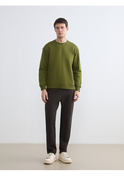 Lcw Vision Haki Bisiklet Yaka Erkek Kalın Sweatshirt