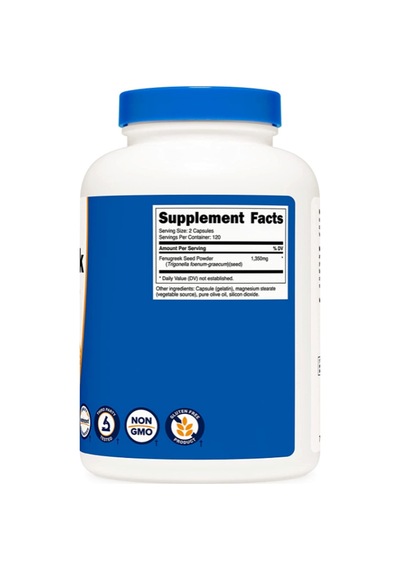 Nutricost Fenugreek Seed 1350mg, 240 Capsules - Gluten Free, ...