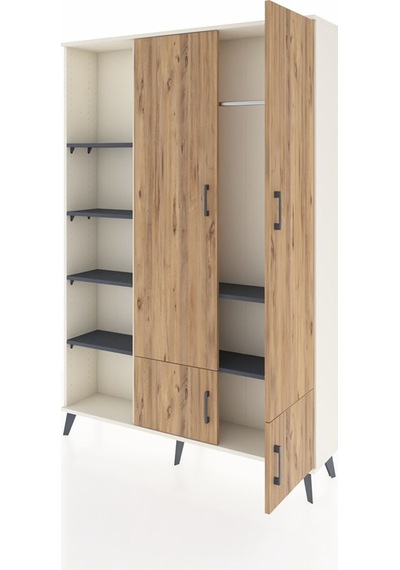 Arges Dolap 6 Raflı 4 Kapaklı Tek Askılı 132x30x195 Aytaşı-çam/antrasit Atlas Çam/antrasıt Arges Dolap 6 Raflı 4 Kapaklı Tek Askılı 132x30x195 Aytaşı-çam/antrasit Atlas Çam/antrasıt