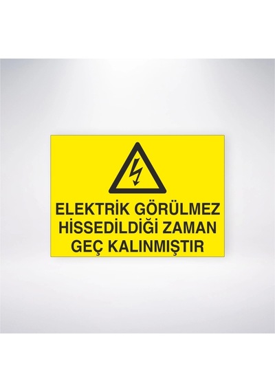 Elektrik Görülmez Hissedildiği Zaman Geç Kalınmıştır Sticker 20x28 Cm
