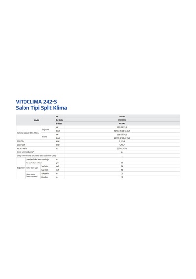 Vitoclima 242-S F2122M1 42.000 Btu Inverter Salon Tipi Klima