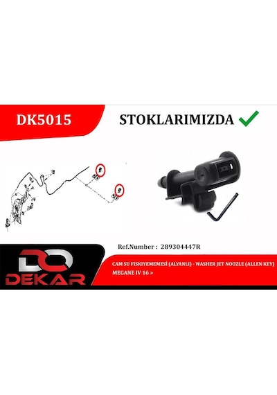Dekar Dk5015 Cam Su Fiskiye Memesi Alyanlı Megane Iv 16 289304447r -