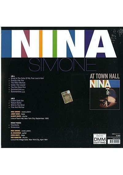 Nina Simone At Town Hall Bonus Tracks Edition Lp Plak
