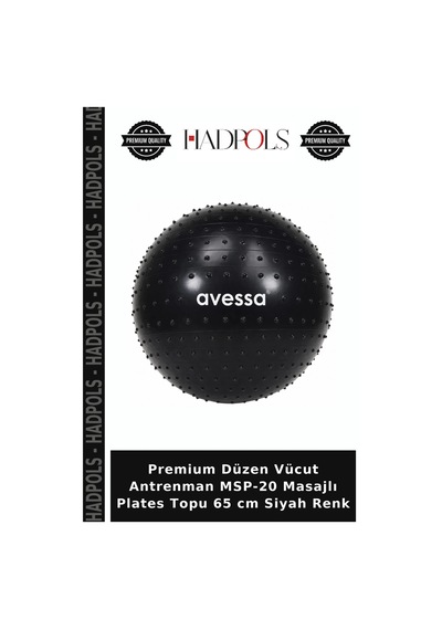Premium Düzen Vücut Antrenman Msp-20 Masajlı Plates Topu 65 Cm Siyah Renk