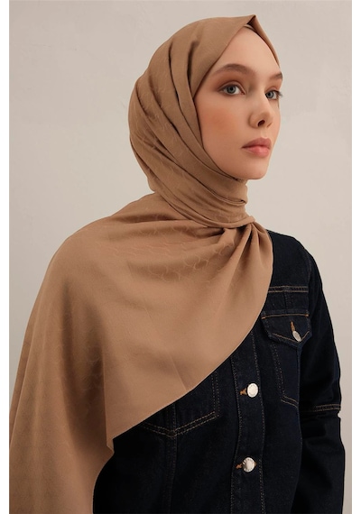 Armine Link Desen Bambu Cotton Şal 2 Sütlü Kahve