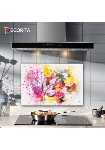Decorita Cam Ocak Arkası Koruyucu | Renkli Sonbahar | 40cm x 60cm