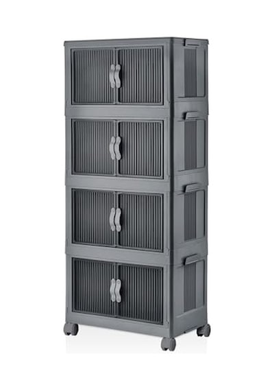Katlanabilir Modüler Dolap 4 Lü 54 Cm X 31,7 Cm X 127 Cm Antrasit Genel