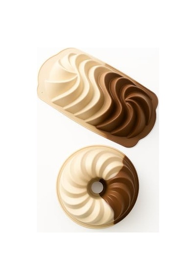 İkili Silikon Kek Kalıbı Spiral Ve Yuvarlak Model Yapışmaz Isıya Dayanıklı Yumuşak Silikon Pasta Ve Kek Kalıb Diğer