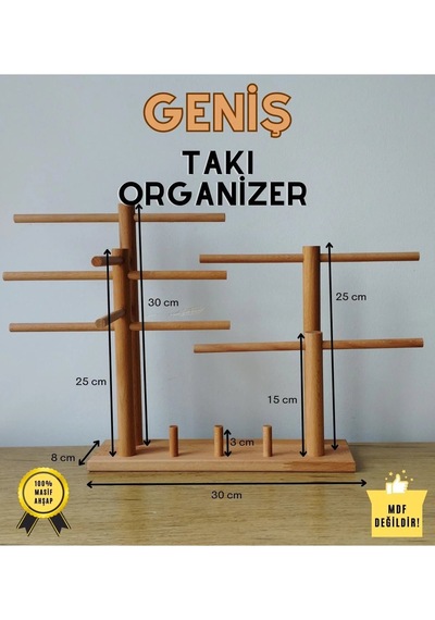 Takı Organizer Ahşap Takı Askısı Geniş Takı Standı. Kolye Askısı Takı Düzenleyici
