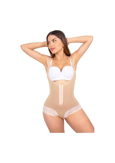 Lüx Wood Kadın Agraflı Zıbın Korse Toparlayıcı Tüm Vücut Korsesi Bej
