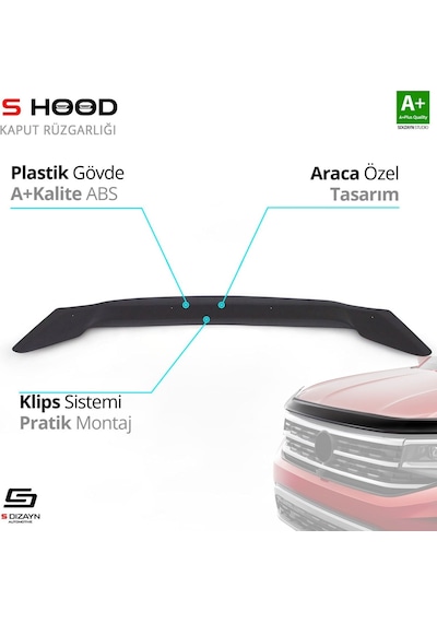 S-dizayn Kia Ceed Abs Plastik Kaput Rüzgarlığı 2012-2018 A+kalite