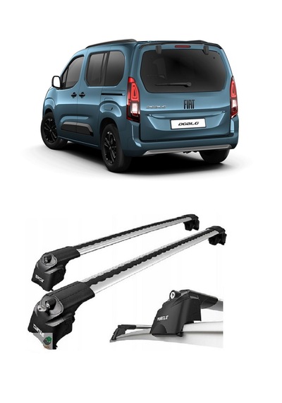 Fiat Doblo Turtle Air2 Ara Atkı Tavan Barı Port Bagaj 2023 Üzeri Uyumlu - Gri