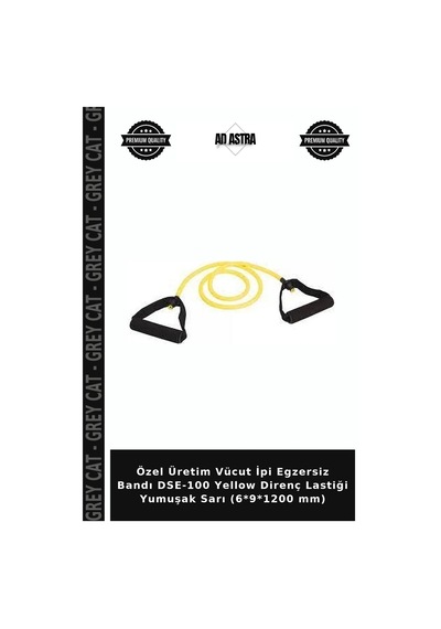 Özel Üretim Vücut İpi Egzersiz Bandı Dse-100 Yellow Direnç Lastiği Yumuşak Sarı 6 9 1200 Mm