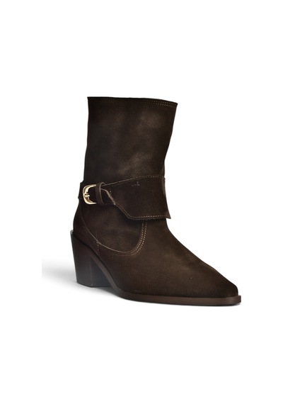Fox Shoes Z654037761 Kahverengi Hakiki Deri Süet Alçak Topuklu Western Kadın Bot
