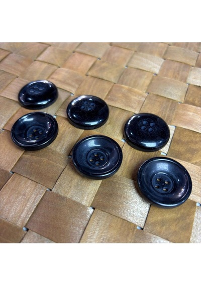 Siyah Oval Derin Düğme 10'lu 40 Boy 25,4mm