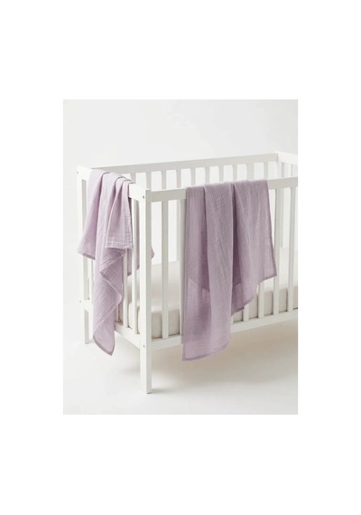 2 Li Müslin Bebek Örtüsü 80x90 Cm Müslin Bebek Örtüsü & Yeni Doğan Kundak Alt Açma Mor - 865012378 Mor