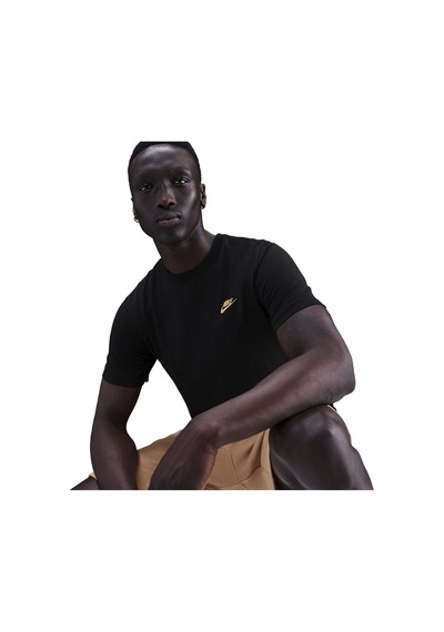 Nike M Nsw Club Tee Erkek Günlük Tişört Siyah/krem Siyah/krem